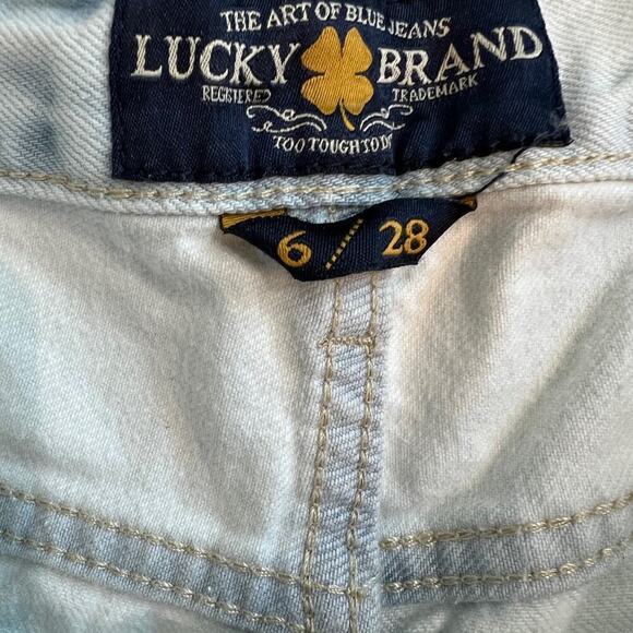 Lucky Brand The Cutoff bleached raw hem denim jeans shorts Size 6/28 - Picture 3 of 16